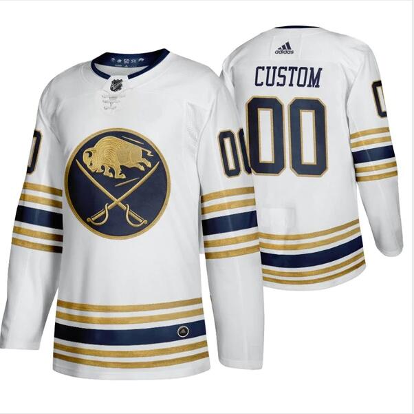 Buffalo Sabres Custom White 50th Anniversary Third 2019-20 Jersey